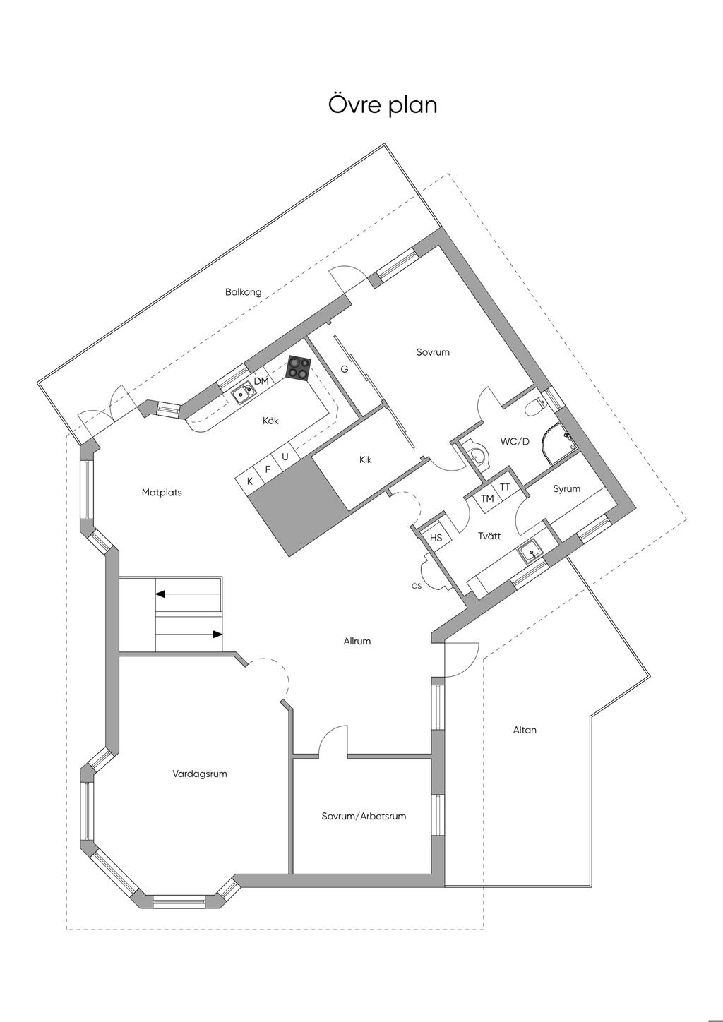 Planlösning övre plan