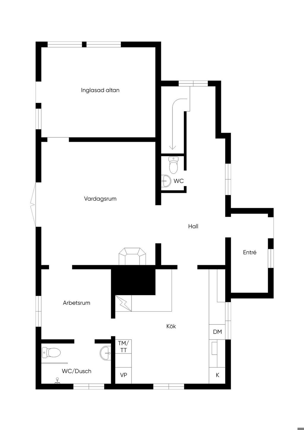Planritning nedre plan