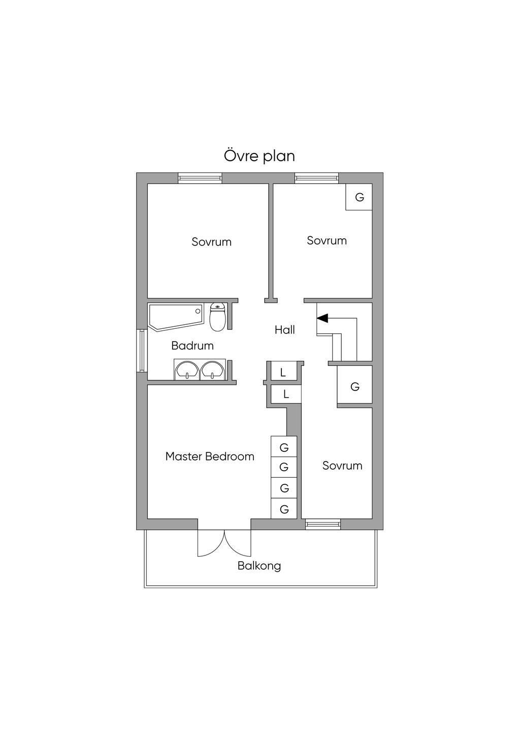 Planskiss Övre Plan, 2D