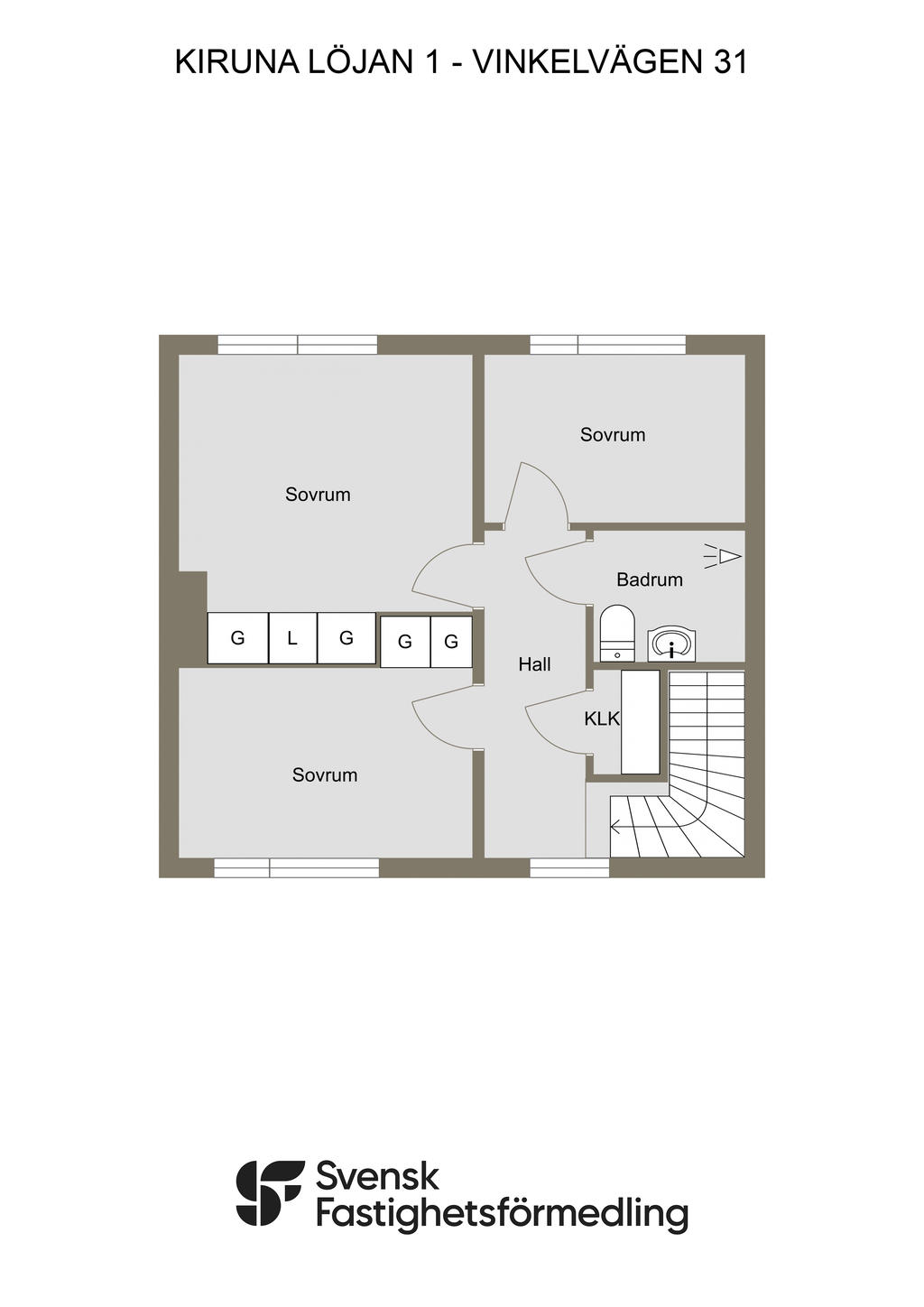 KIRUNA LÖJAN 1 - VINKELVÄGEN 31 - 2D - RITNING ÖVRE PLAN