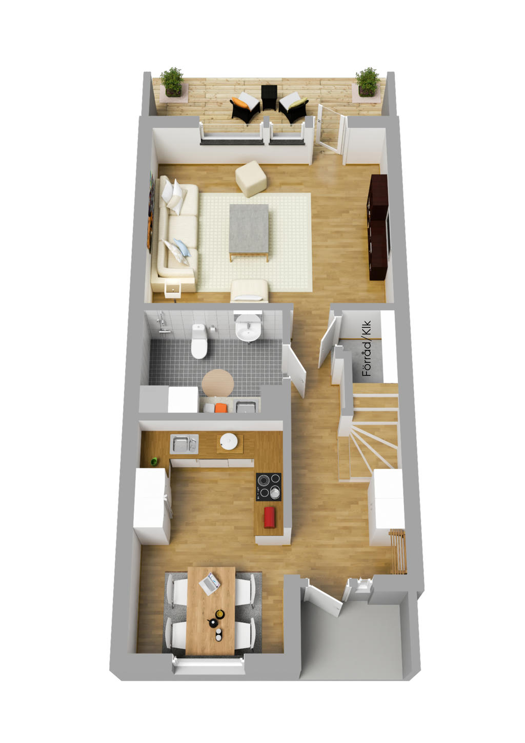 Planlösning entréplan 3D