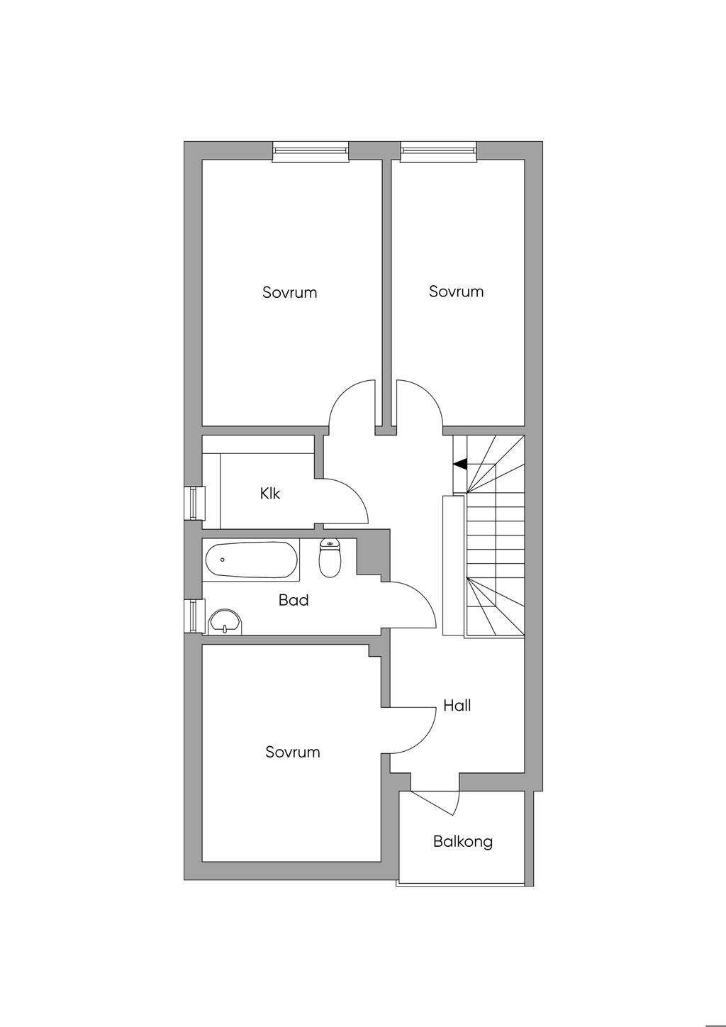 Planlösning övre plan