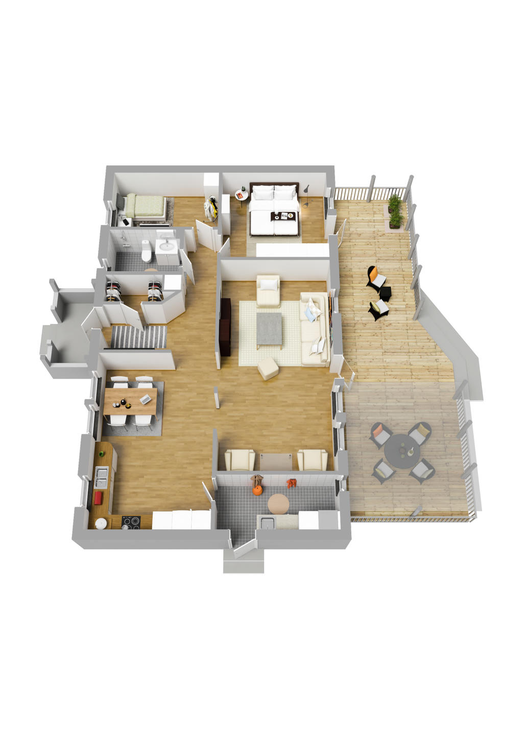 Planlösning entréplan 3D