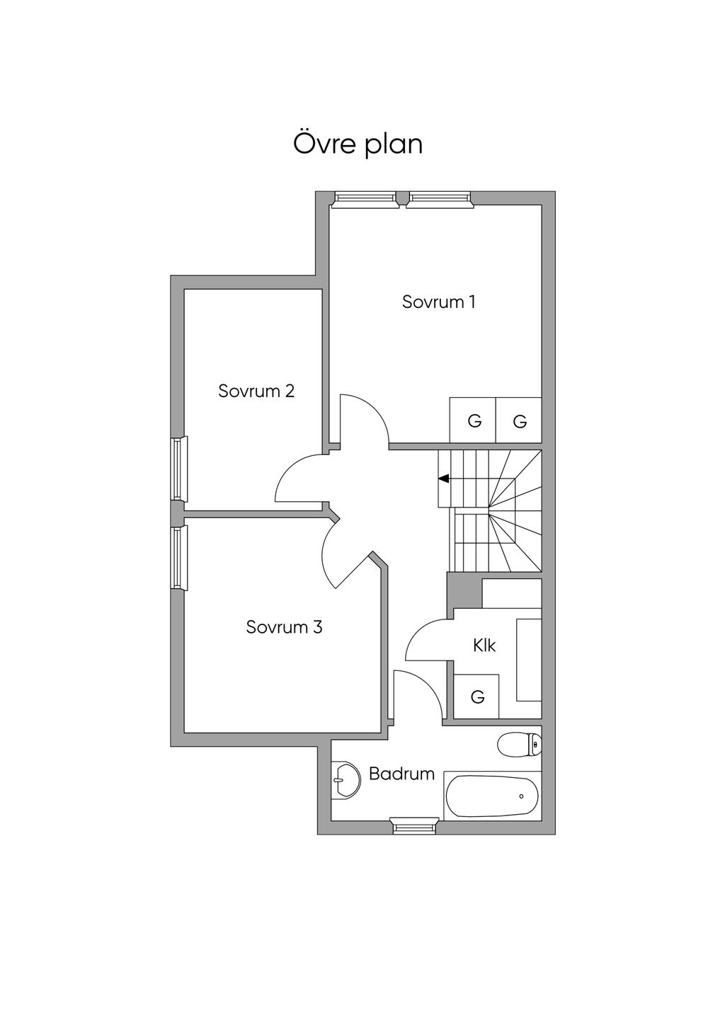 Planritning - Övre plan