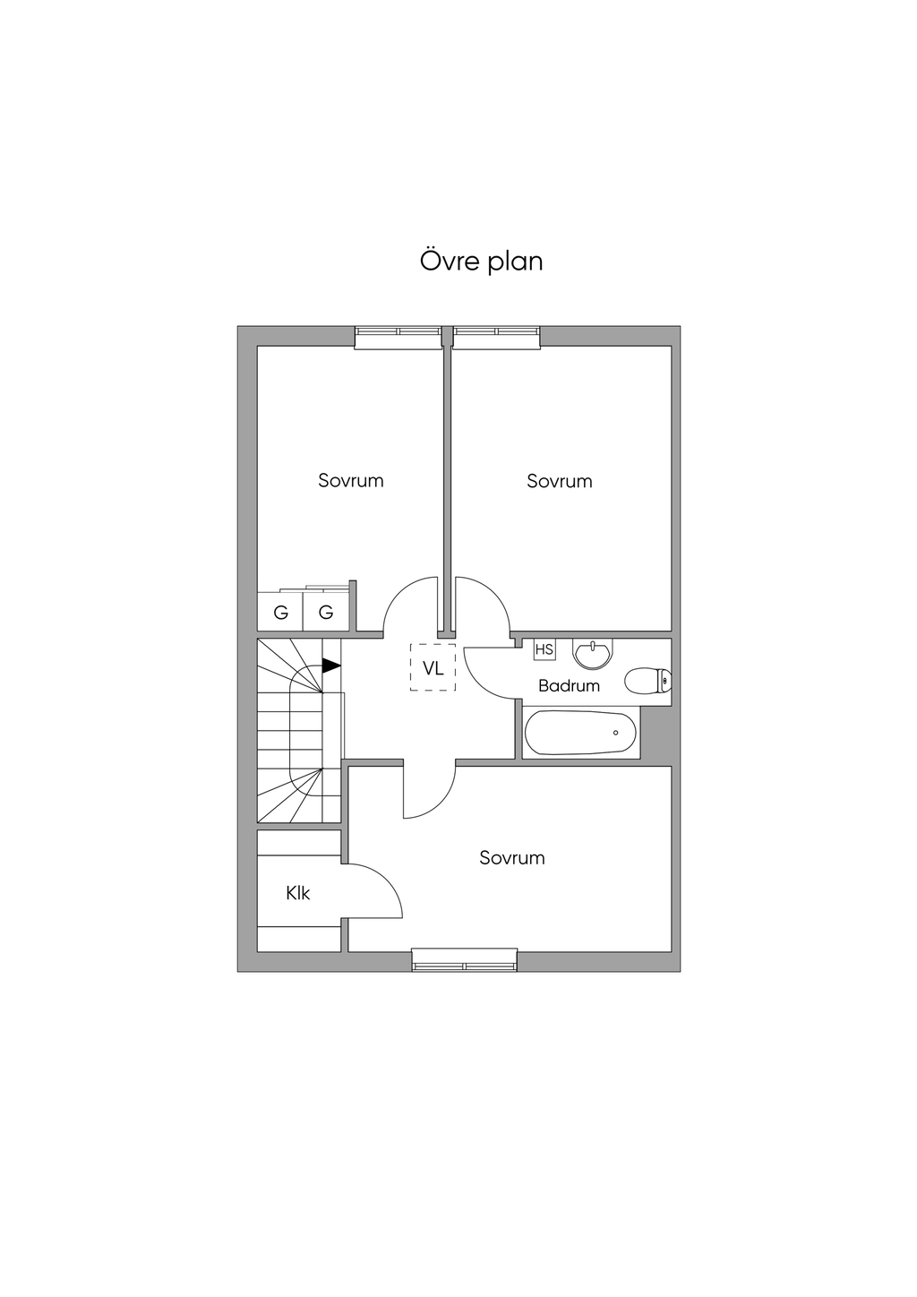 Planritning - Övre plan