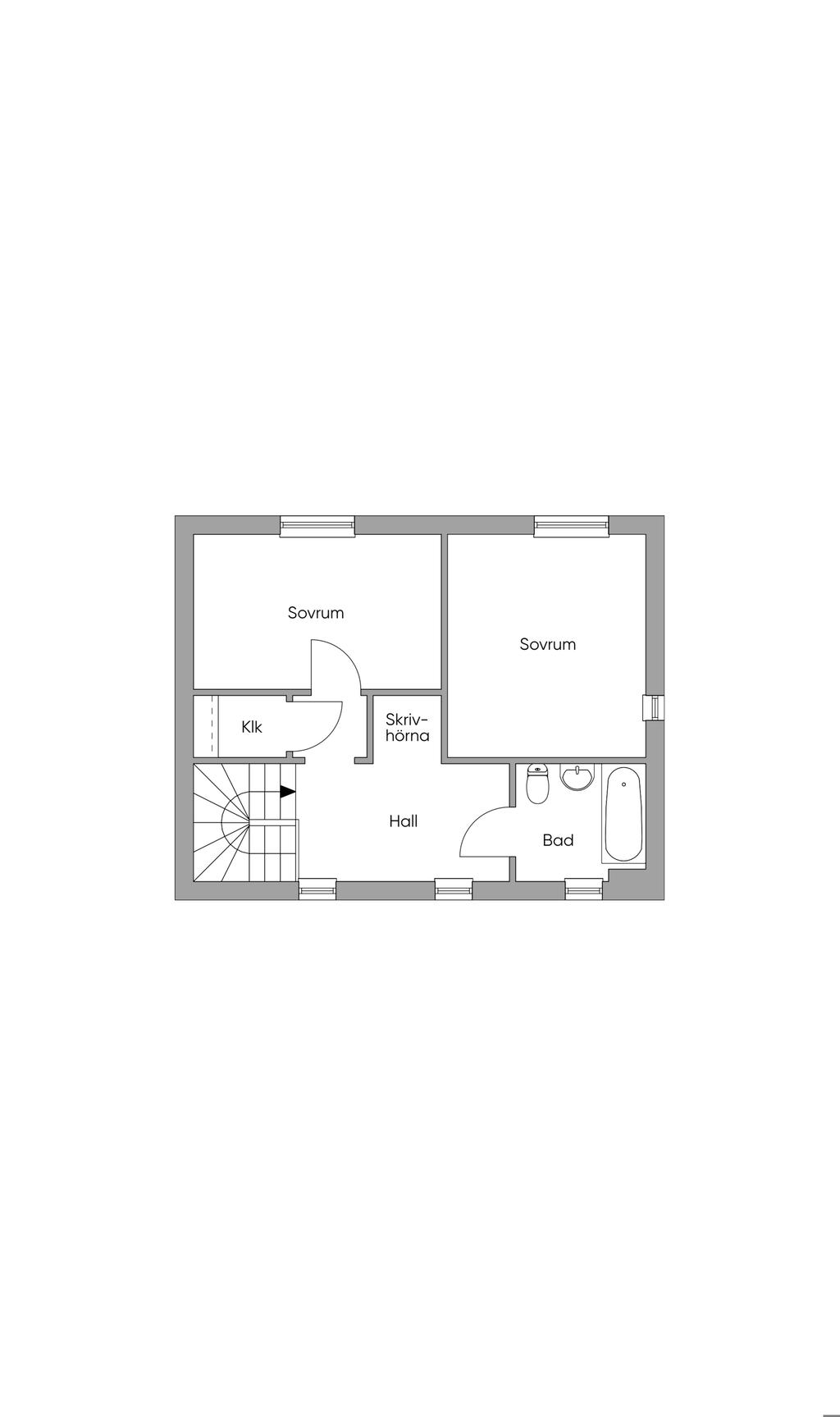 Planlösning övre plan 