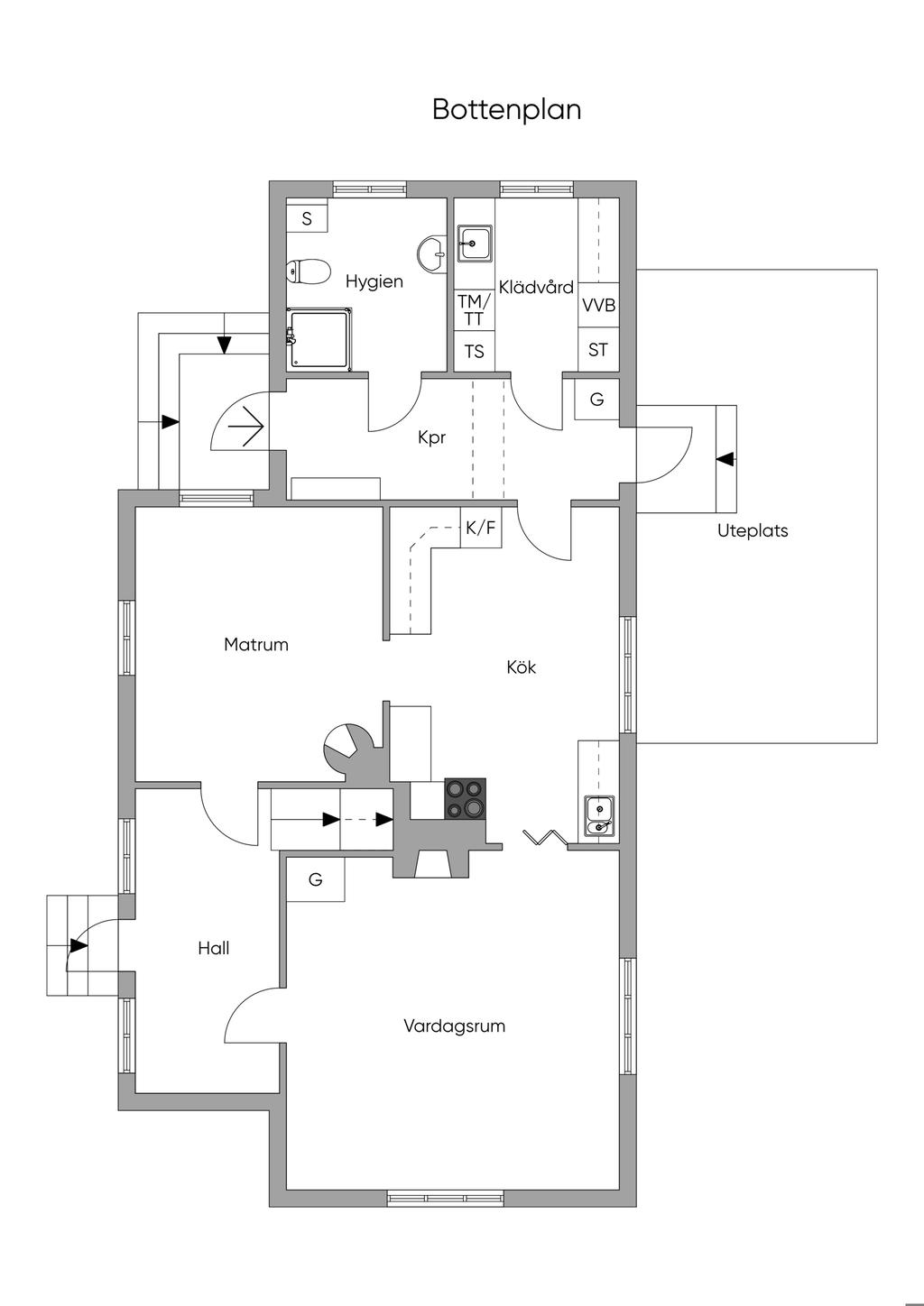 Planlösning bottenplan.