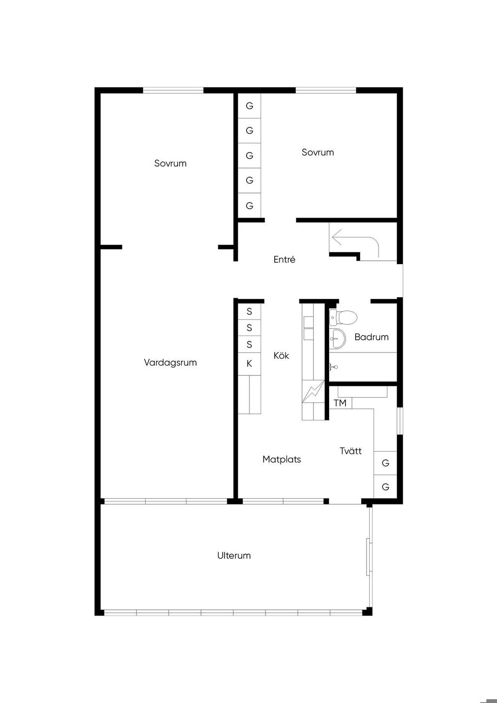 Planlösning nedre plan