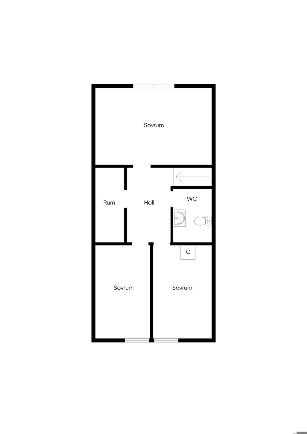 Planlösning övre plan 