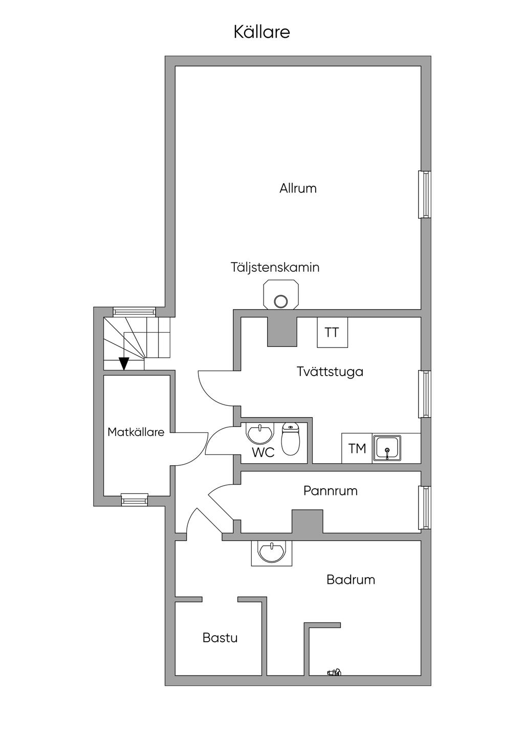 Planlösning källarplan