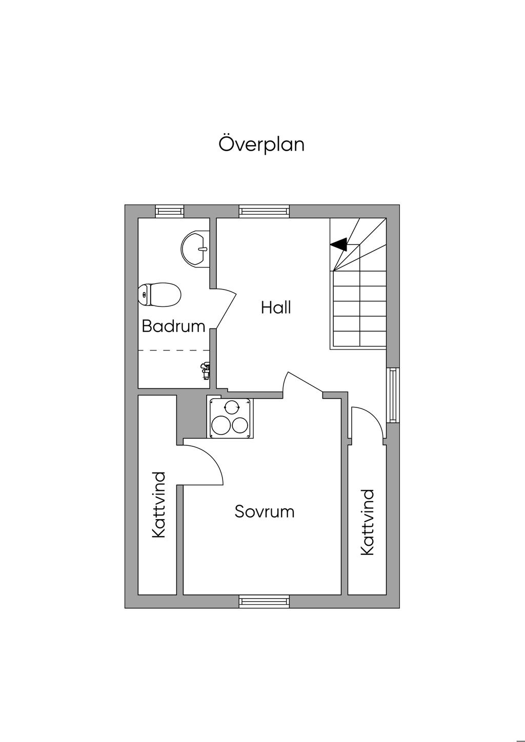 Planlösning, övre plan