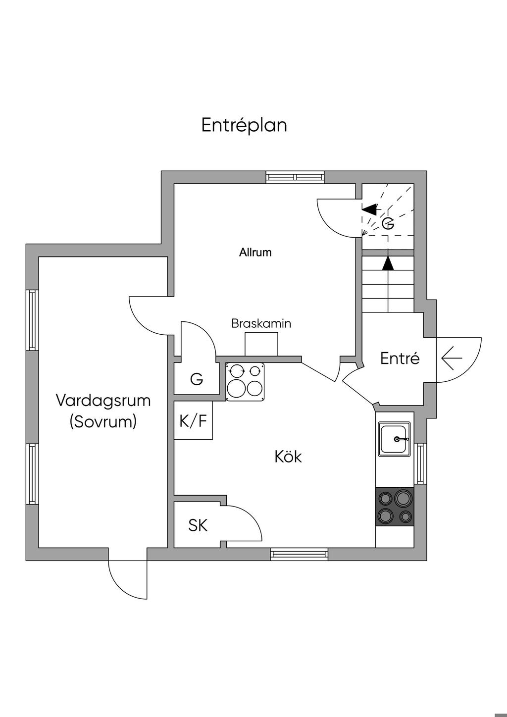 Planlösning, entréplan