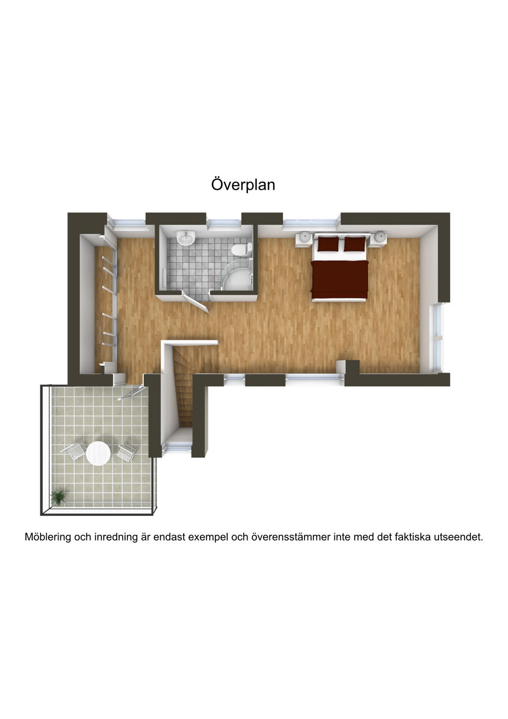 Övre plan med takterass