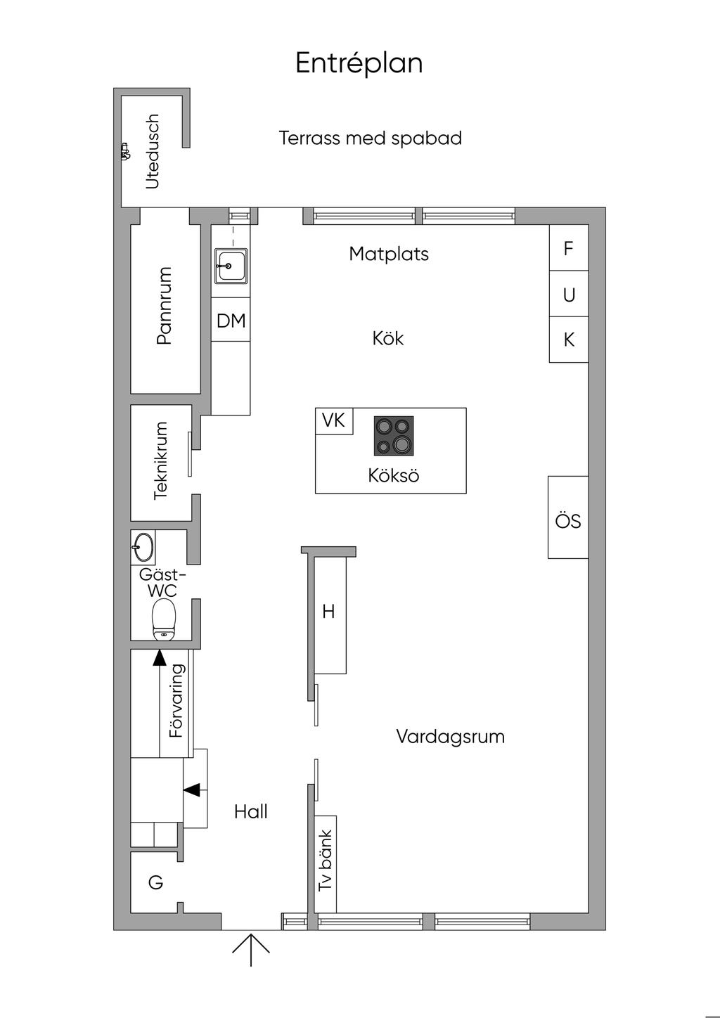 Planskiss, entréplan 2D