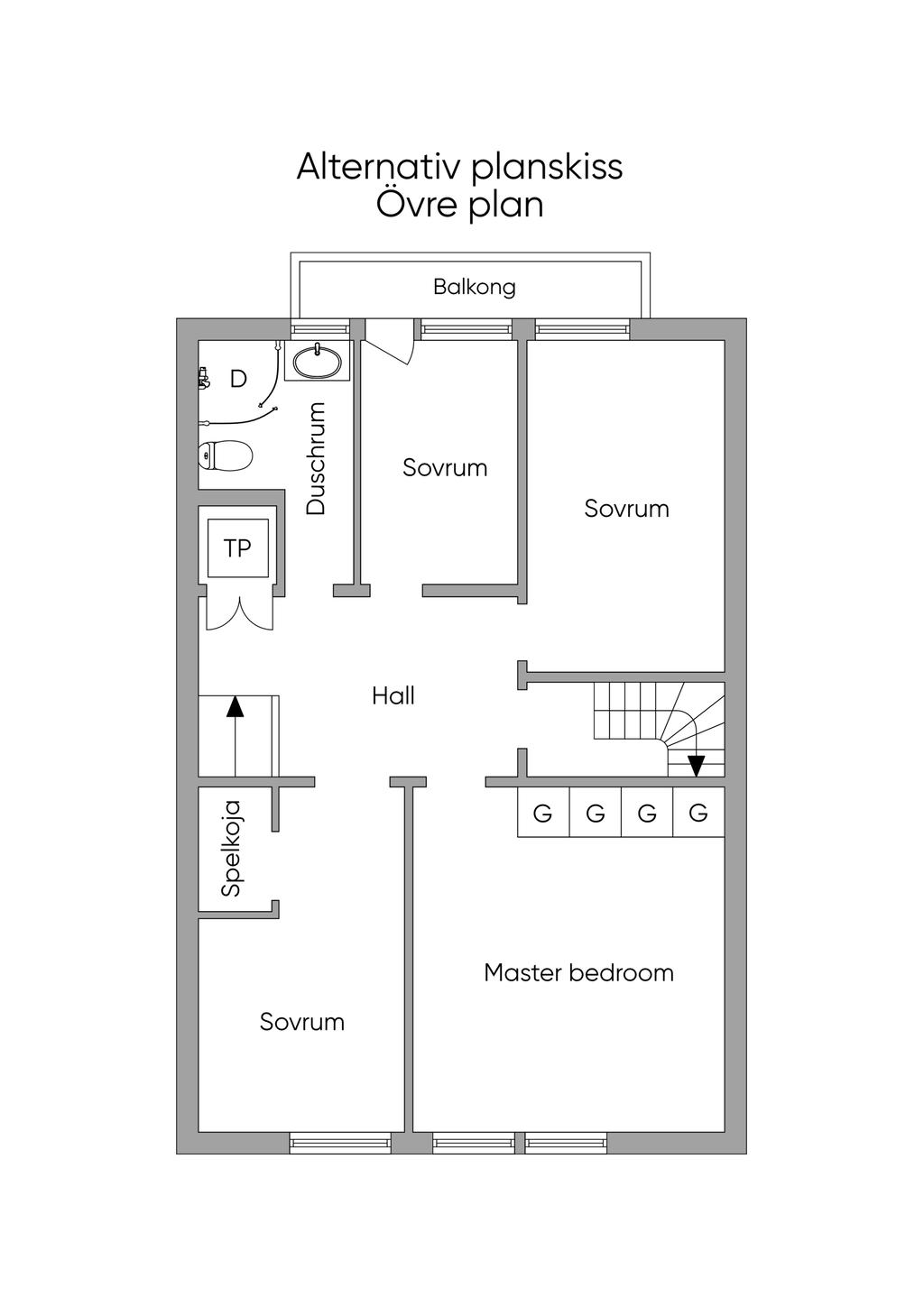 Alternativ Planskiss, Övre Plan 2D