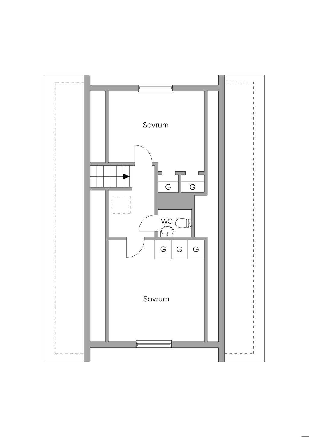Planlösning övre plan