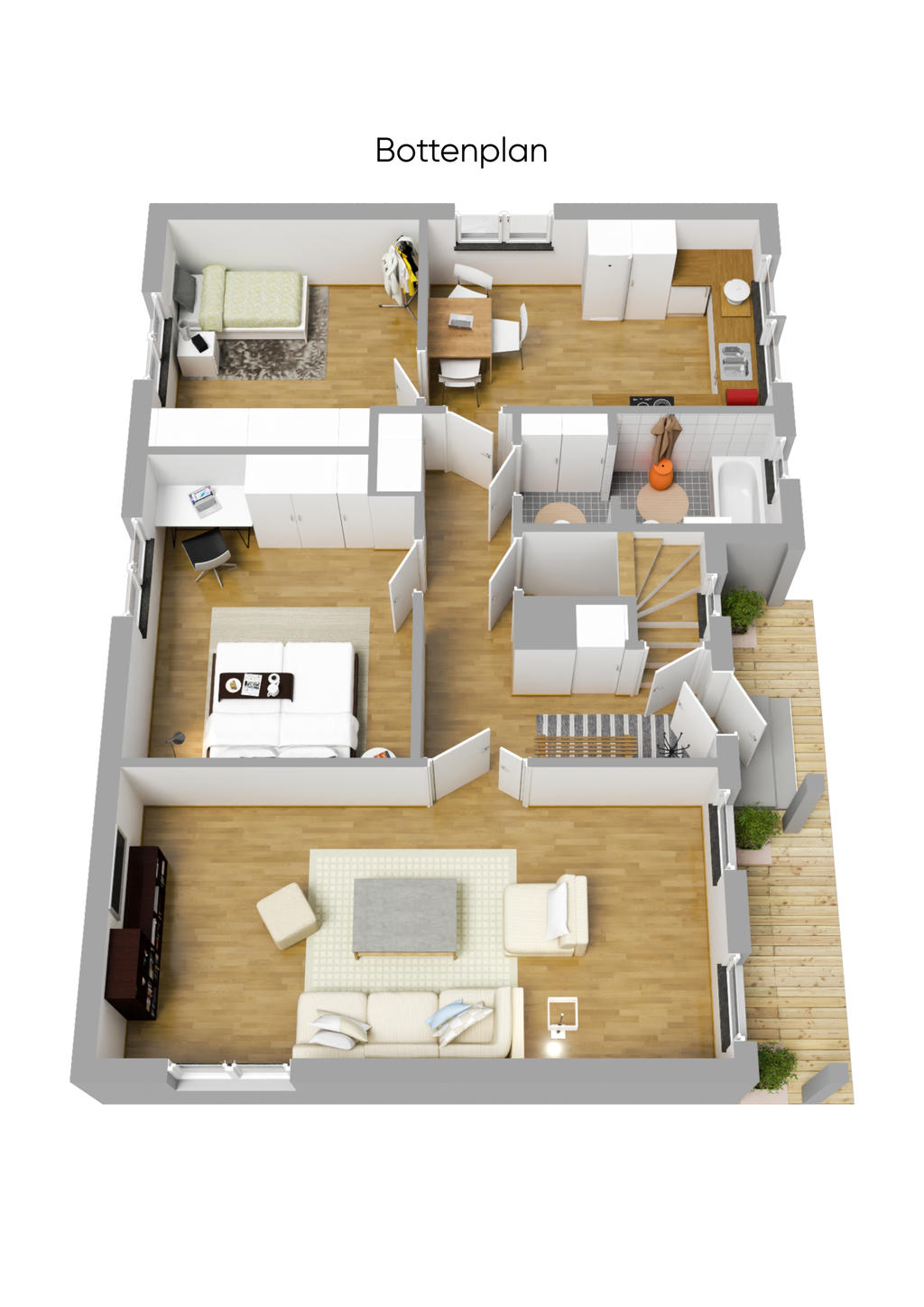 Planlösning entréplan 3D