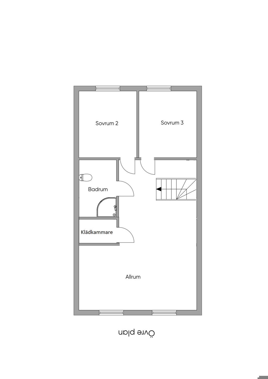 Planlösning Övre plan