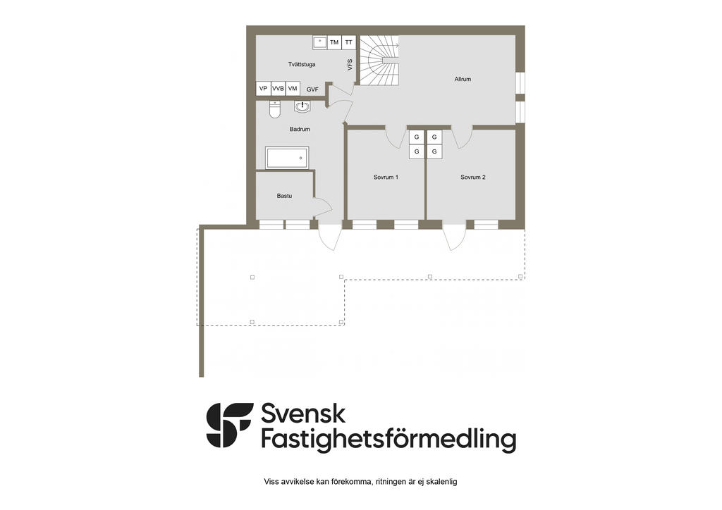 Planlösning 2D, souterrängvåning