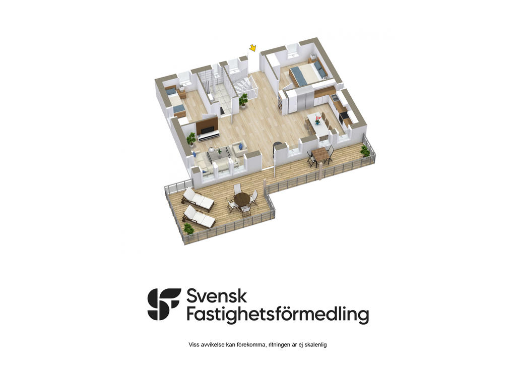 Planlösning, entréplan 3D