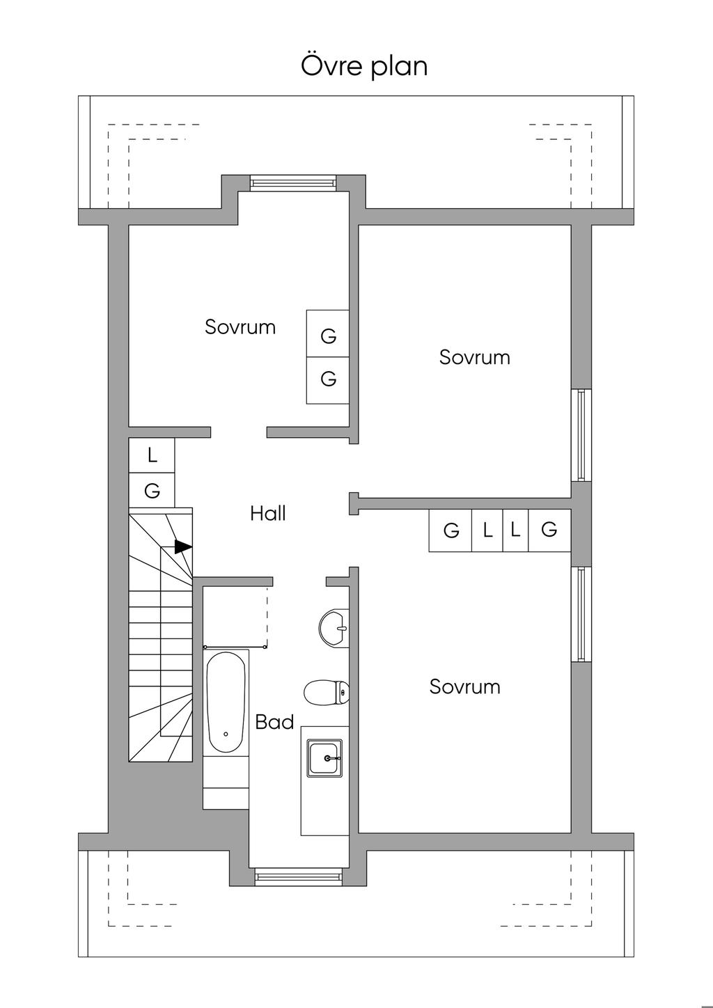 Planlösning övre plan
