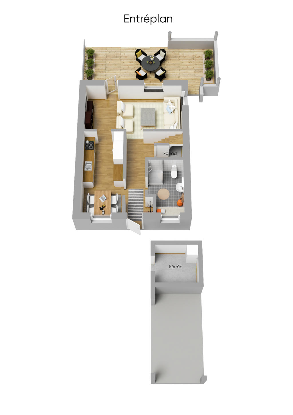 Planlösning entréplan 3D