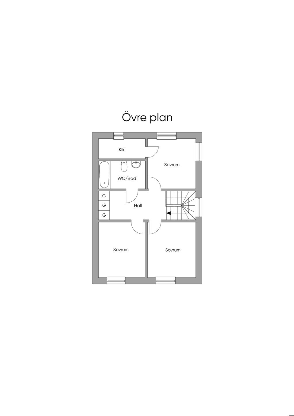 Planlösning övre plan