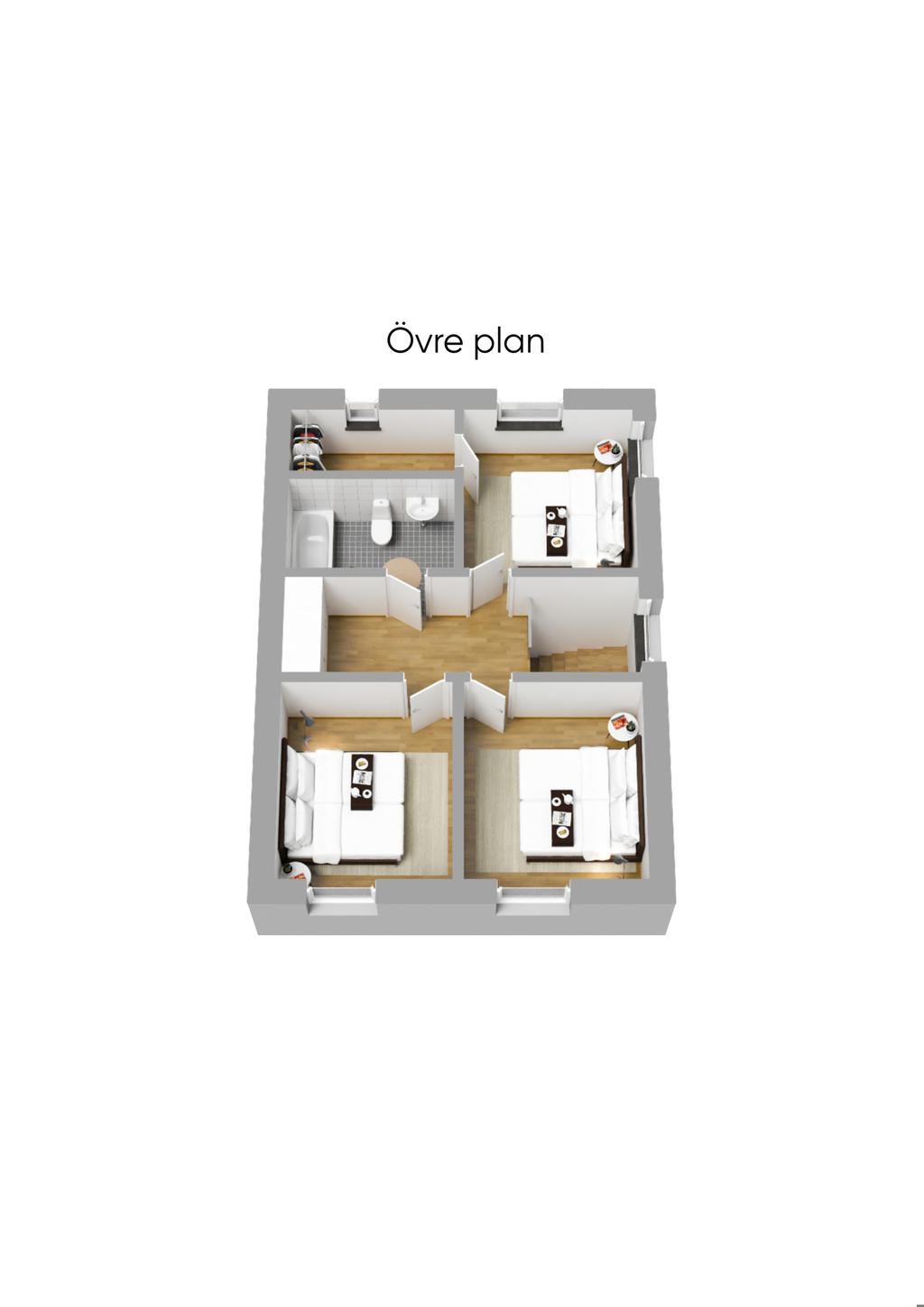 Planlösning övre plan 3D