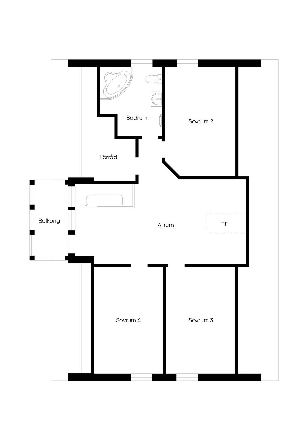 Planlösning övre plan