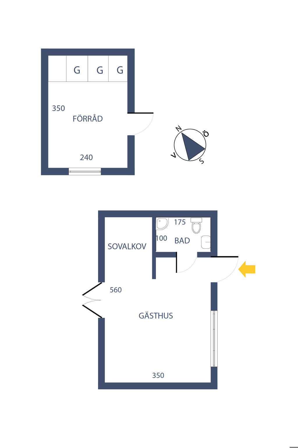 Planlösning Gästhus & förråd