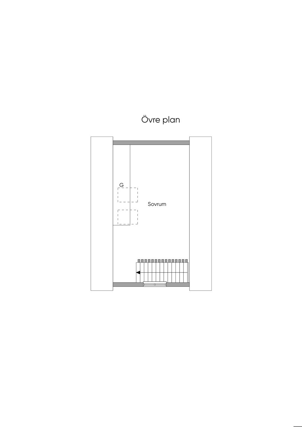 Planritning. Övre plan