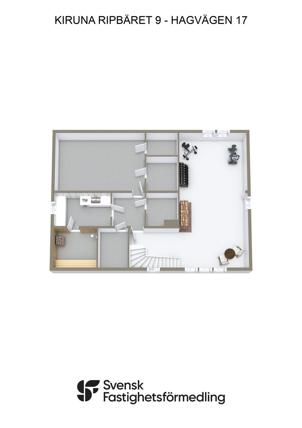 KIRUNA RIPBÄRET 9 - HAGVÄGEN 17 - KÄLLARPLAN 3D-RITNING