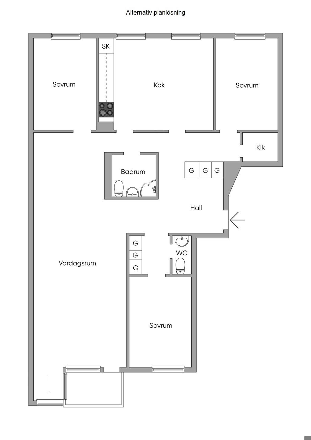 Alternativ planritning