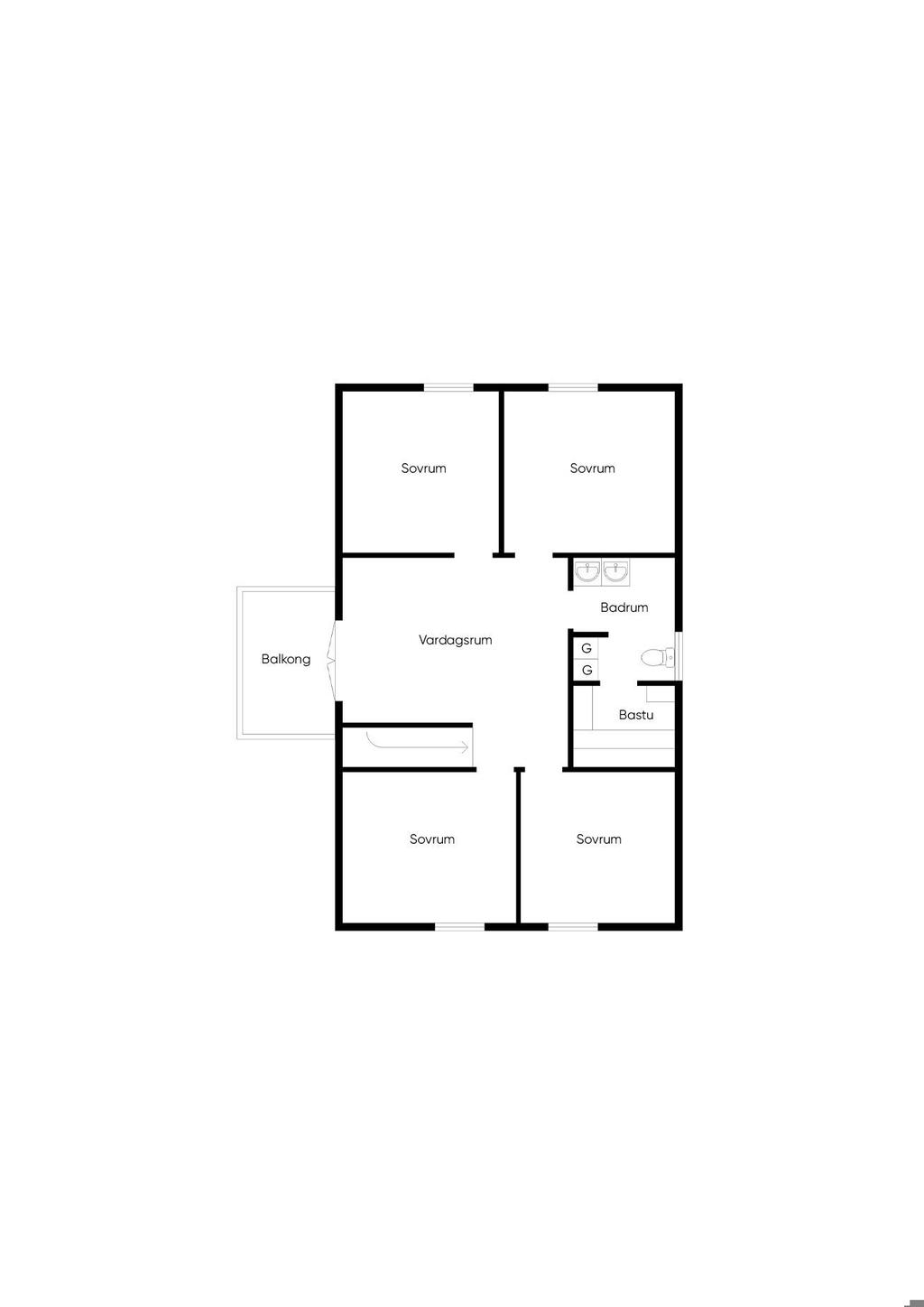 Planritning övre plan