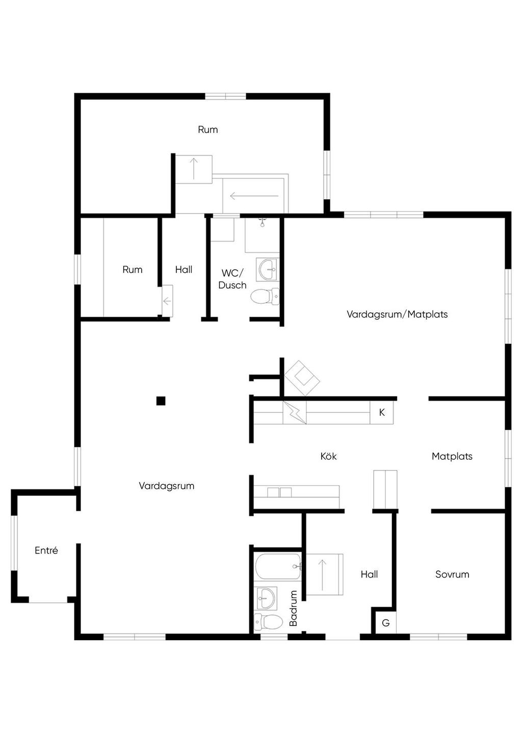 Planritning nedre plan