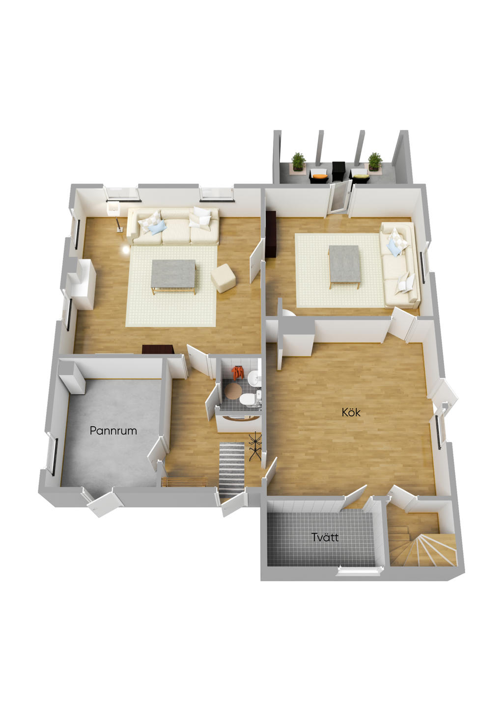 Planlösning entréplan 3D