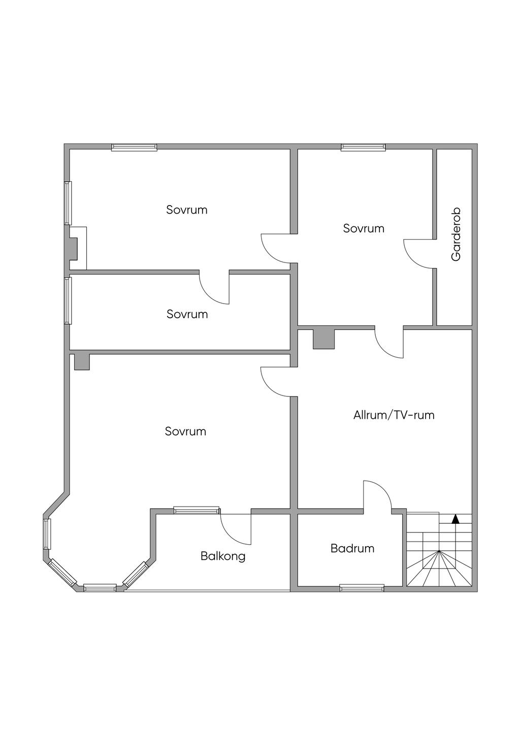 Planlösning övre plan