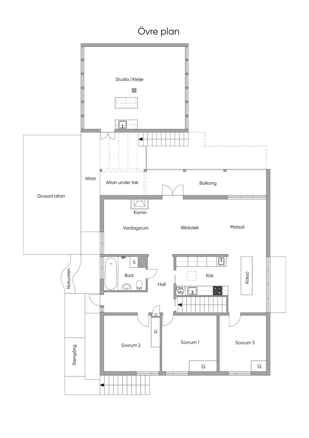 Övre plan, skiss