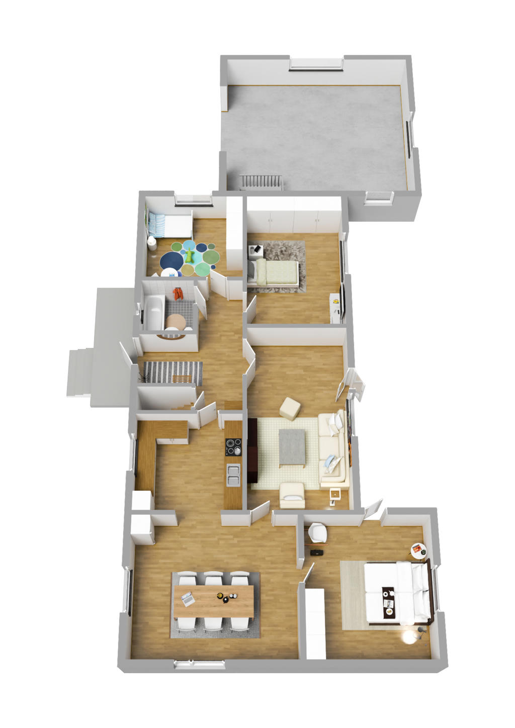 Planlösning entréplan 3D