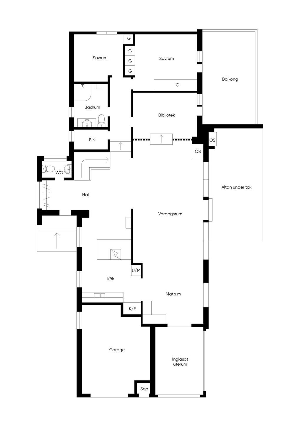 Entréplan (Alternativ planlösning)