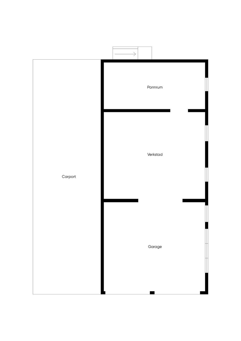 Planlösning garagebyggnad
