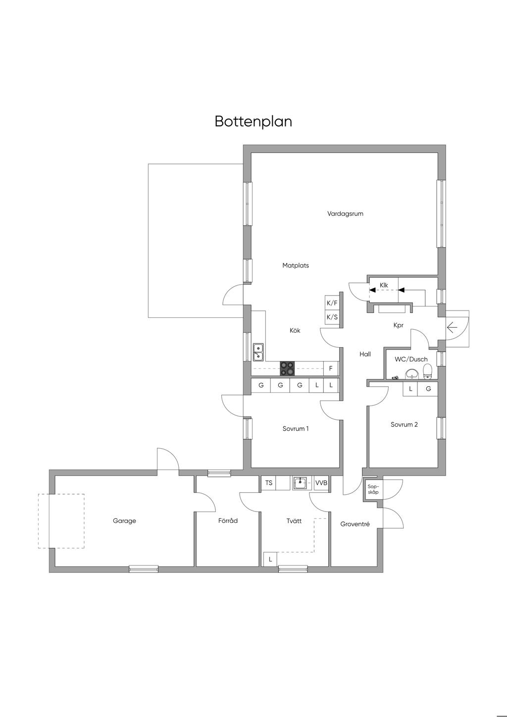 Planlösning, 1:a plan