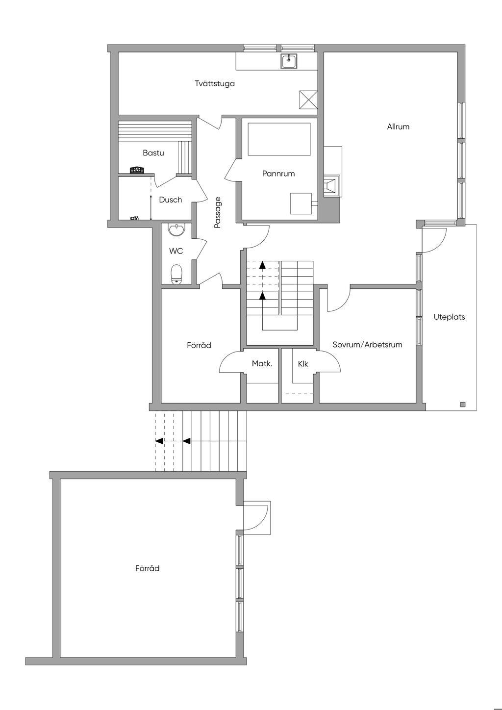 Planritning nedre plan