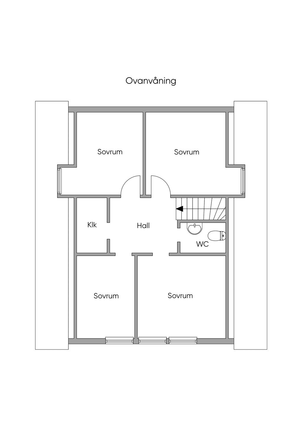 Planritning ovanvåning 2D
