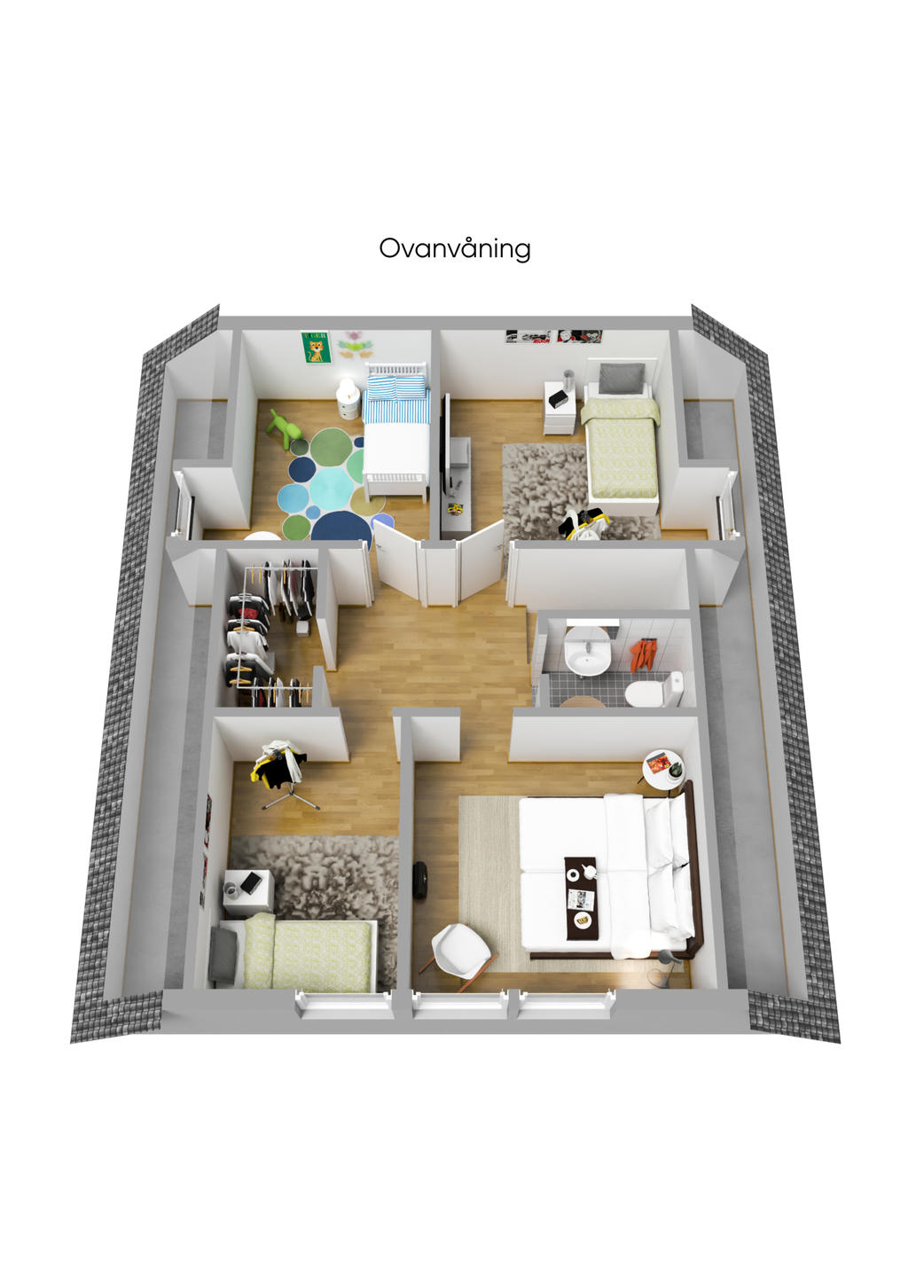 Planritning ovanvåning 3D
