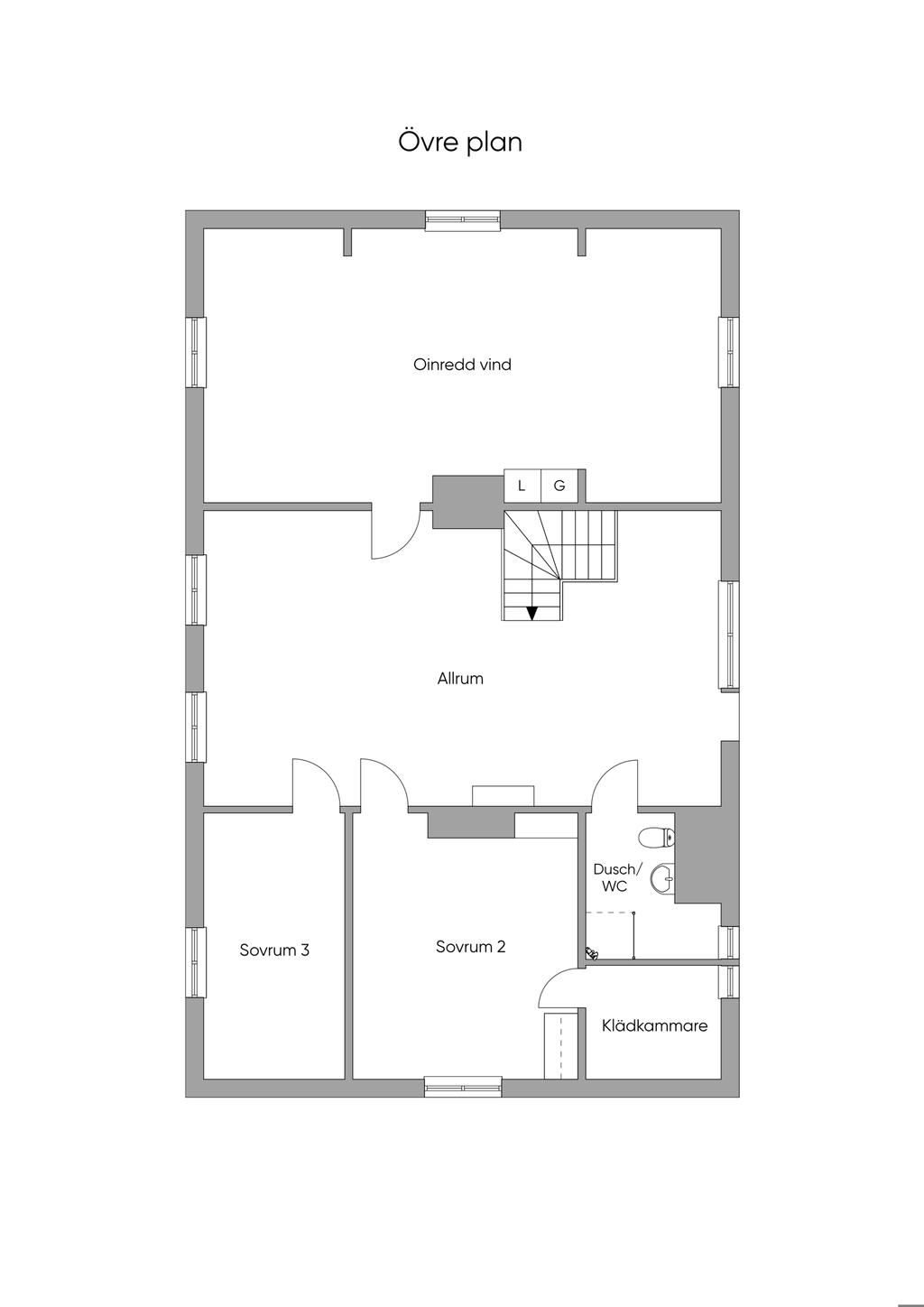 Planlösning övre plan