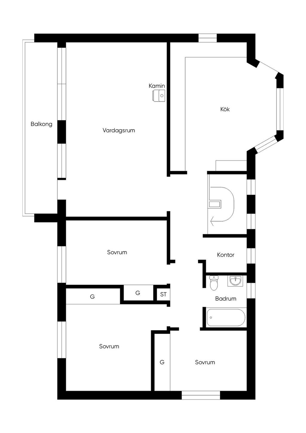 Planlösning övre plan