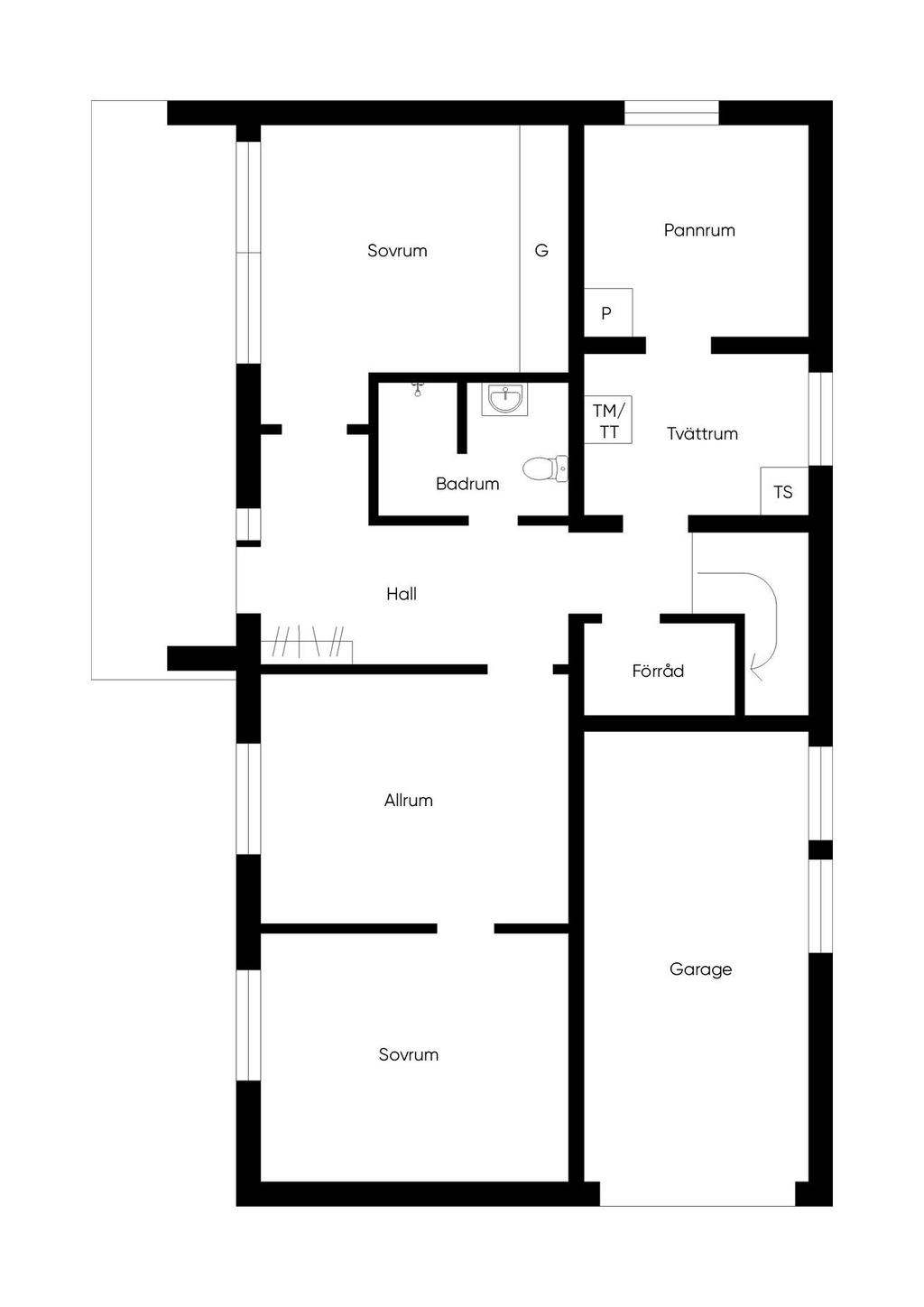 Planlösning souterrängplan