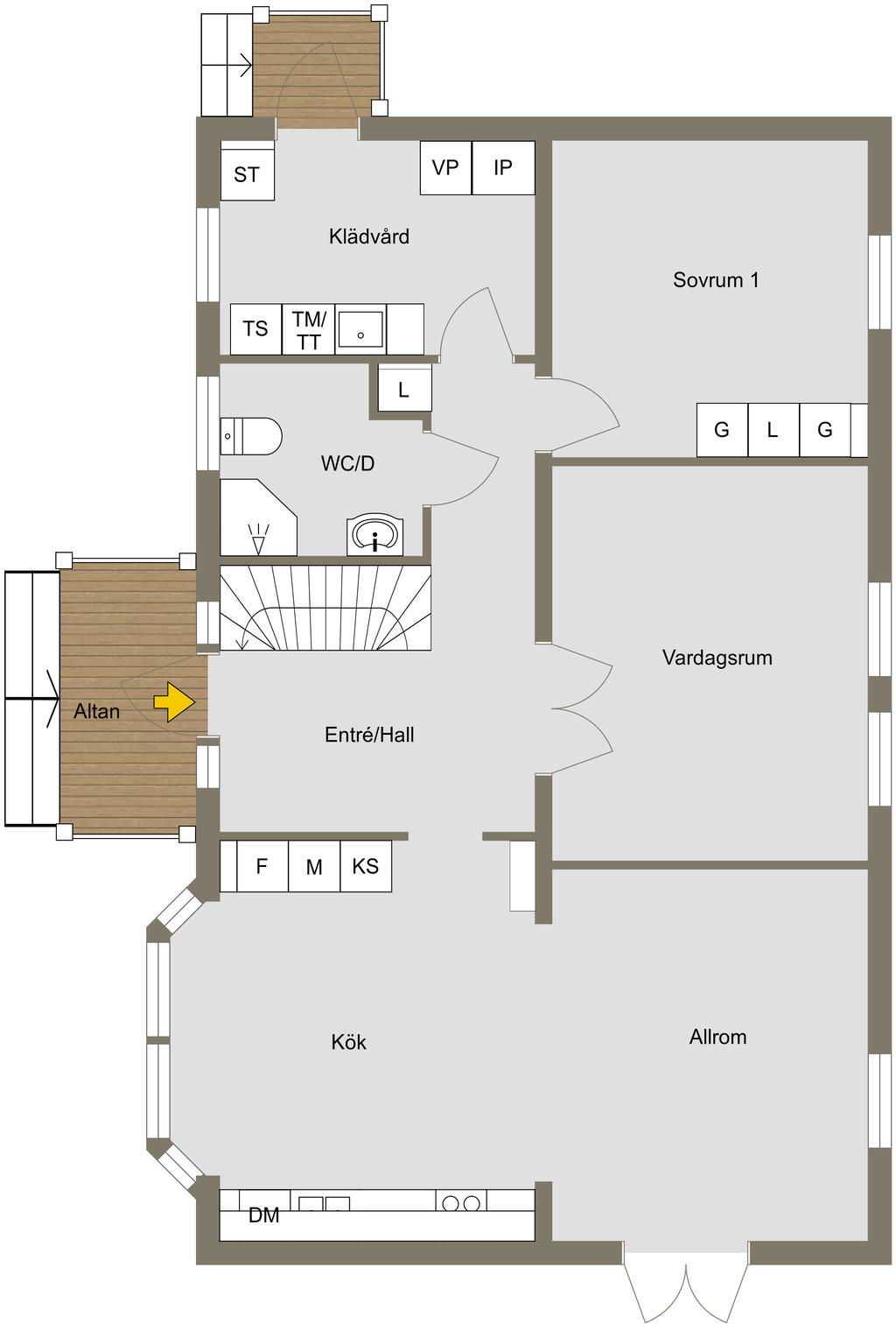 Planritning entréplan 2D