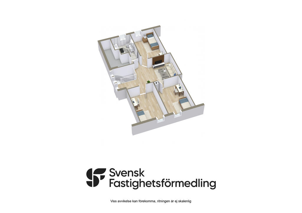 Planritning övervåning 3D